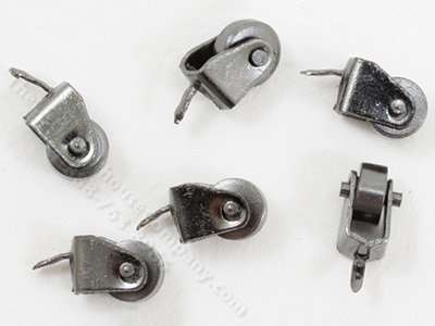 (image for) Silver Furniture Casters for Dollhouse Scale Models, 12/pkg.