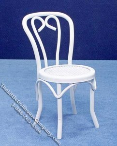 (image for) Dollhouse Scale Model White Metal Patio Chair
