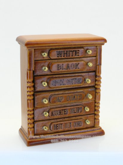 (image for) Miniature Haberdashery Counter Display Cabinet - Walnut