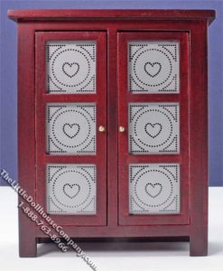 (image for) Miniature Walnut Pie Safe for Dollhouses