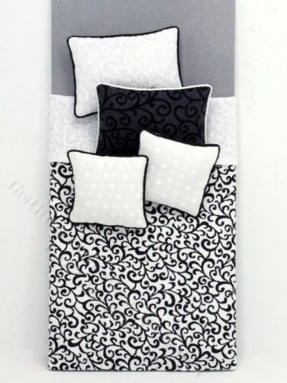 (image for) Miniature Single Black Vine Bedding Set