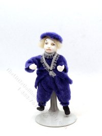(image for) Miniature Tudor Boy Doll in Purple Velvet Outfit by Detta's Darling Dolls