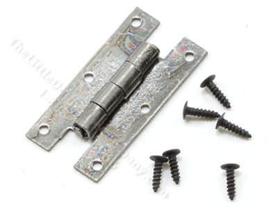 (image for) Pewter Finish "H" Hinge for Dollhouses, 4/pkg. w/nails