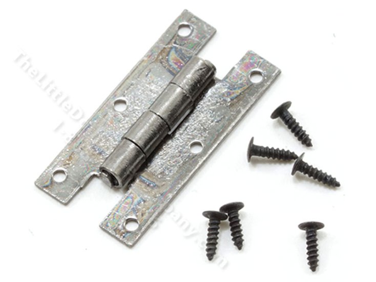(image for) Pewter Finish "H" Hinge for Dollhouses, 4/pkg. w/nails