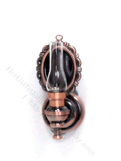 (image for) Miniature Battery Copper Wall Sconce with Wand for Dollhouses
