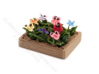 (image for) Miniature Pansy Flower Bed for Dollhouses