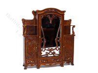 (image for) Miniature Walnut Art Nouveau Wardrobe w/Mirror