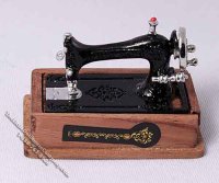 (image for) Dollhouse Scale Model Sewing Machine with Storage Compartment