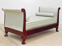 (image for) Miniature Mahogany Chaise Lounge for Dollhouses