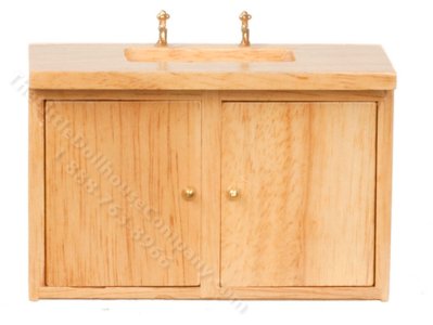 (image for) Miniature Kitchen Sink for Dollhouses - Oak