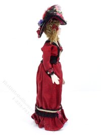 (image for) Miniature Porcelain Victorian Lady in Red