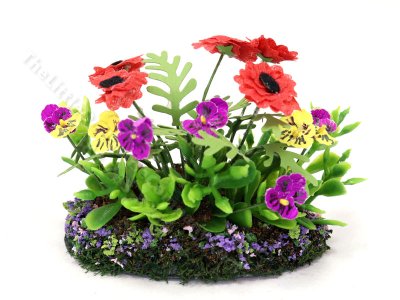 (image for) Miniature Poppies and Pansies in Soil by Mini Creations by Judy