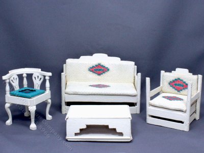 (image for) Vintage Miniature Southwestern Living Room Set