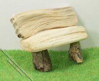(image for) Miniature Natural Wood Rustic Bench for Dollhouses