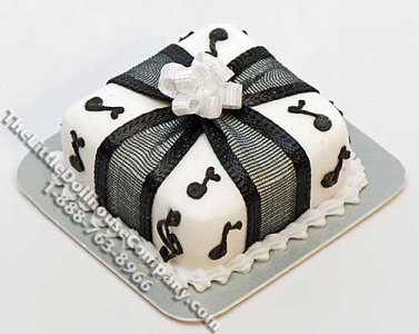(image for) Dollhouse Scale Model Square Music Note Themed Cake