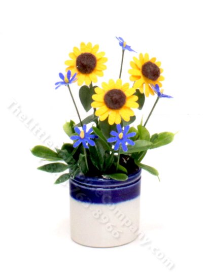 (image for) Miniature Sunflowers and Blue Flowers, Mini Creations by Judy