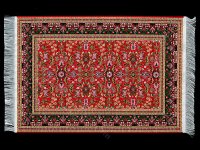(image for) Dollhouse Scale Model Turkish Carpet - Red, Pink and Gold