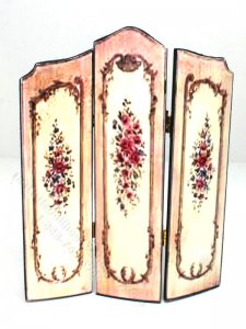 (image for) Miniature Bedroom Privacy Screen with Pink Florals