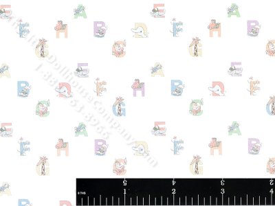 (image for) Alphabet Animals Pattern Miniature Wallpaper for Dollhouses