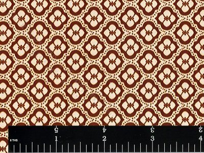 (image for) Brown Flower Tile Miniature Wallpaper for Dollhouses