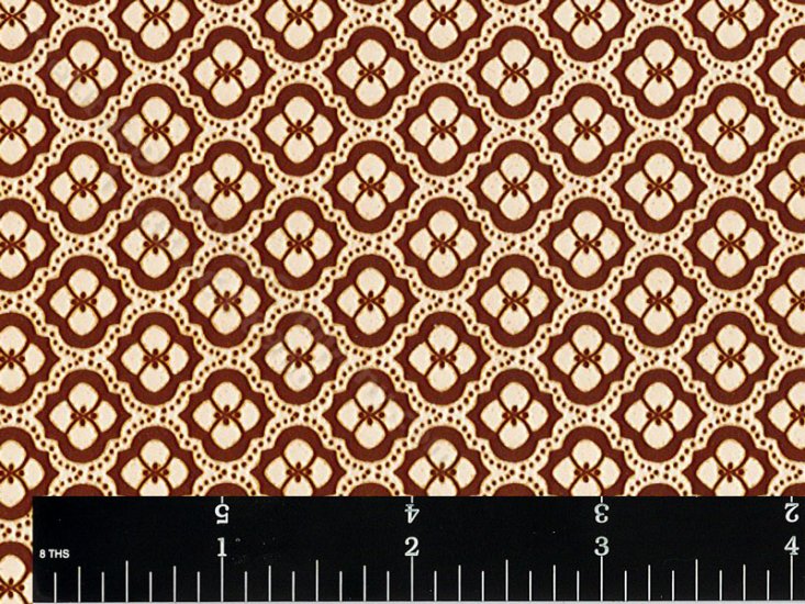 (image for) Brown Flower Tile Miniature Wallpaper for Dollhouses