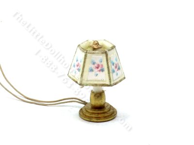 (image for) Miniature 1/2 Scale 12v Table Lamp for Dollhouses - Rose