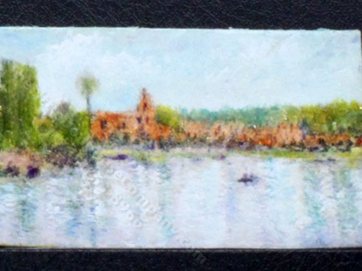 (image for) "Vetheuil, Barge on the Sein" Replica Painting by Larry Morganti