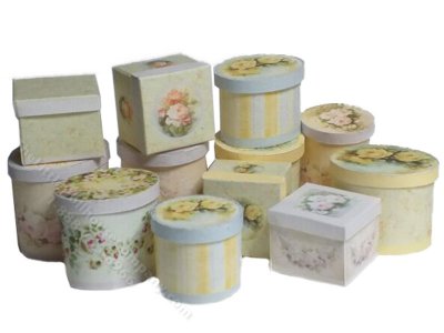 (image for) Miniature Marie Romantic Roses Packaging and Hat Boxes Kit