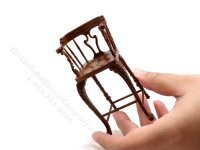 (image for) Miniature Walnut Bar Stool for Dollhouses