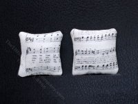 (image for) Miniature Pair of Music Pillows for Dollhouses