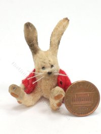 (image for) Miniature Antique Raggedy Rabbit in Jacket by Sue Wilkes