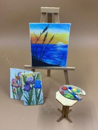 (image for) Miniature Artist Easel and Stool Kit for Dollhouses