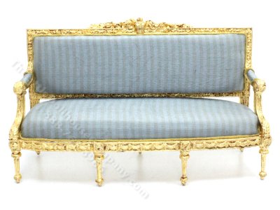 (image for) Miniature Long Striped Sofa by Robert Dawson for Dollhouses