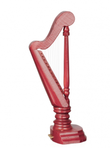 (image for) Miniature Mahogany Harp for your Dollhouse