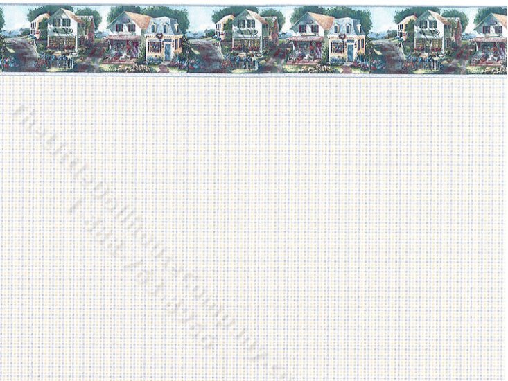 (image for) Blue Plaid & Cottage Pattern Miniature Wallpaper for Dollhouses