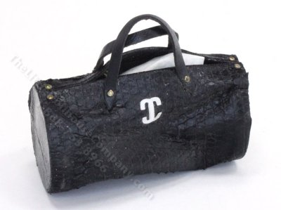 (image for) As-Is Miniature Chanel Black Snakeskin Duffle by Judith Blondell