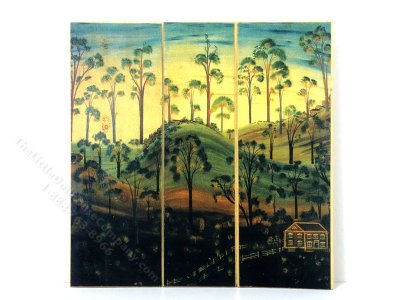 (image for) Miniature Folding Dressing Screen for Dollhouses - Landscape