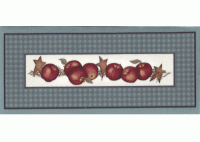 (image for) Miniature Thin Rug Featuring Apples with Gingham Border