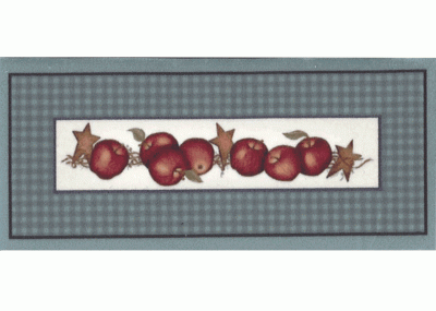(image for) Miniature Thin Rug Featuring Apples with Gingham Border