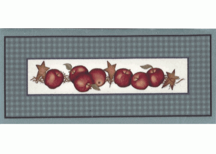 (image for) Miniature Thin Rug Featuring Apples with Gingham Border