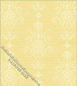 (image for) Dollhouse Scale Model Wallpaper Yellow Florentine Pattern
