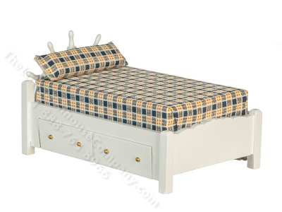 (image for) Miniature Captain's Bed for Dollhouses, White