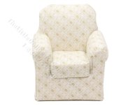 (image for) 1:24 Scale Miniature Sugar Squares Armchair for Dollhouses - White
