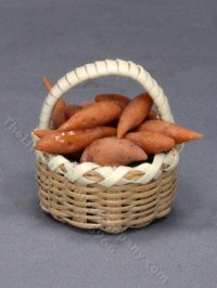 (image for) Miniature Basket of Sweet Potatoes for Dollhouses