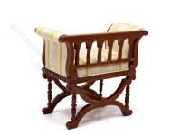 (image for) Miniature Curule Chair for Dollhouses - Walnut