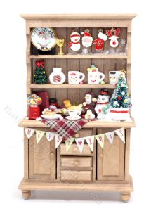 (image for) Miniature Christmas Hutch for Dollhouses