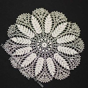 (image for) Miniature Large Flower Design Laser Cut Doily for Dollhouses