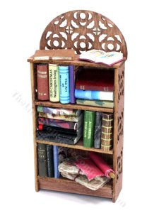 (image for) Miniature Moroccan-Style Bookcase with Books for Dollhouses