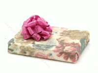 (image for) Miniature Large Floral Print Gift Box with Purple Bow