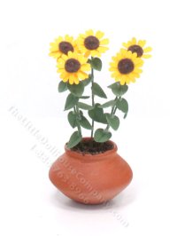(image for) Miniature Sunflowers in Terracotta Pot, Mini Creations by Judy